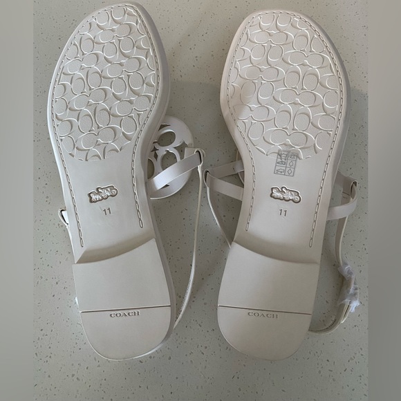 Coach Jaci Leather Sandal in Chalk Size 11 - Picture 2 of 8